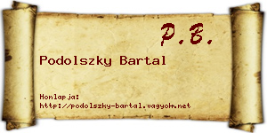 Podolszky Bartal névjegykártya